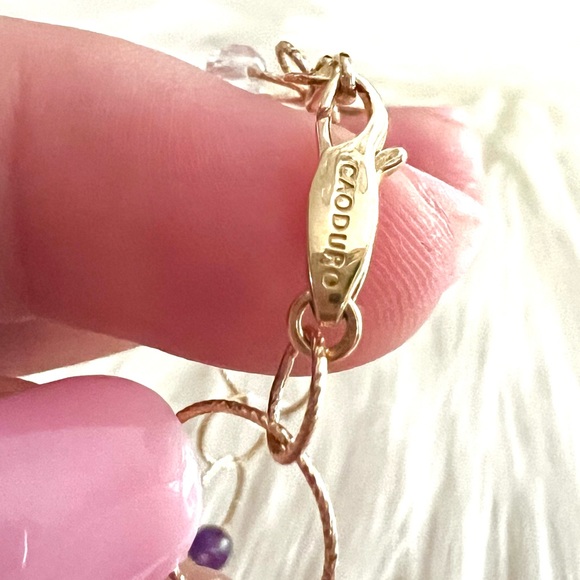 14k gold CAODURO Italian Luxury bracelet rings/circles - Picture 7 of 13